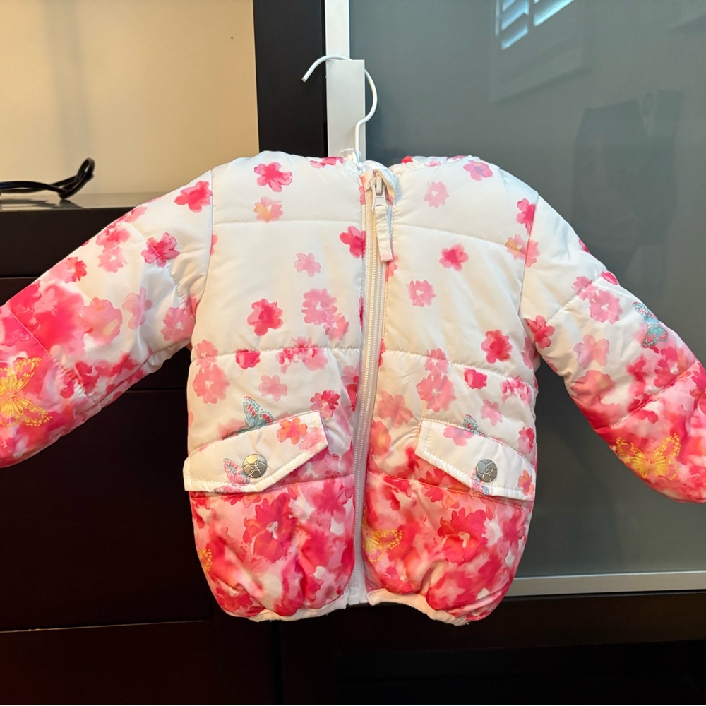 Jessica Simpson Pink Floral Puffer Jacket